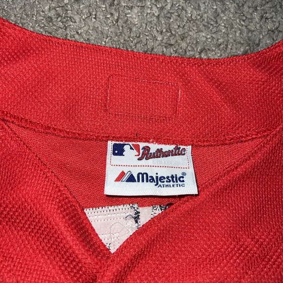 Edgar Renteria #3 St. Louis Cardinals MLB Vintage Majestic Sewn Red Jersey L - Picture 4 of 6